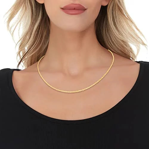 10k Yellow Gold 2mm Diamond Cut Rope Chain Necklace K4102