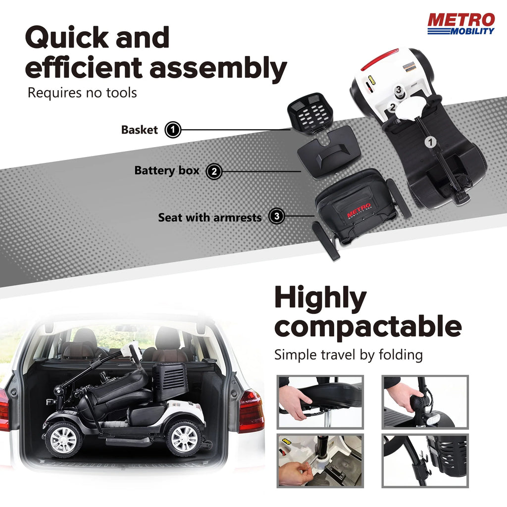 300W Motor Compact Mobility Scooter with Headlights Q285