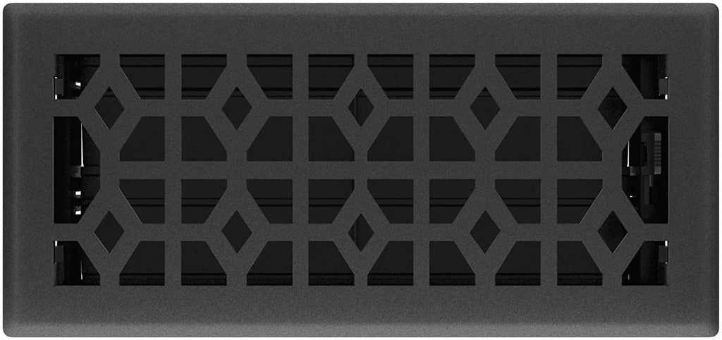 Black Iron 4x10 Inch Floor Register, 5 Count C110
