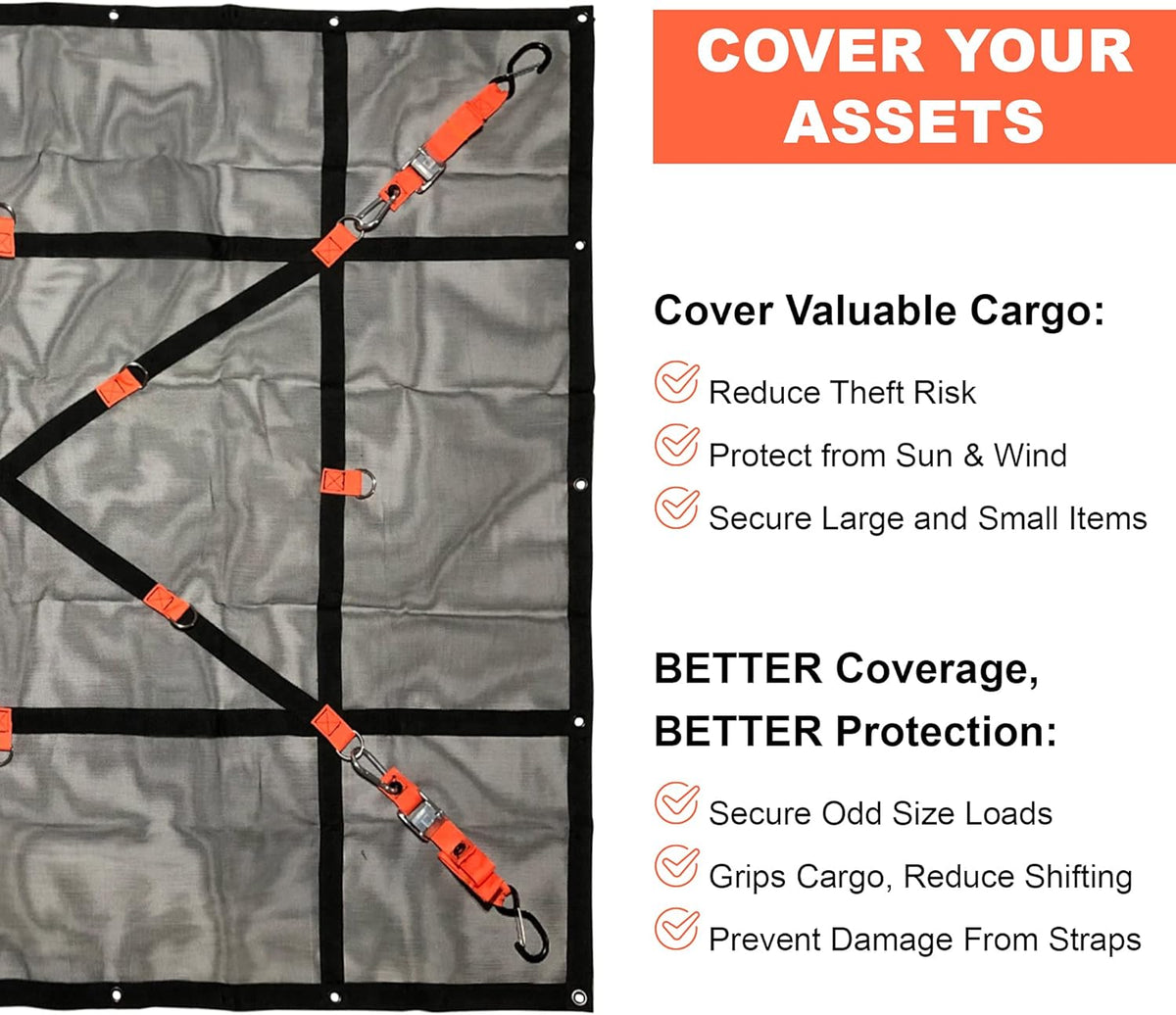 Heavy Duty Cargo Net with D-Rings and Straps B105578
