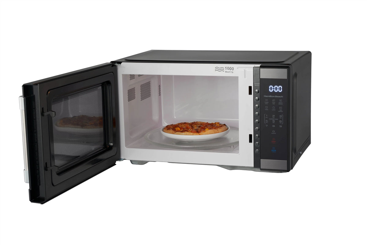 1.1 cu. ft. 1000 Watts White Stainless Steel Microwave Oven Q18040