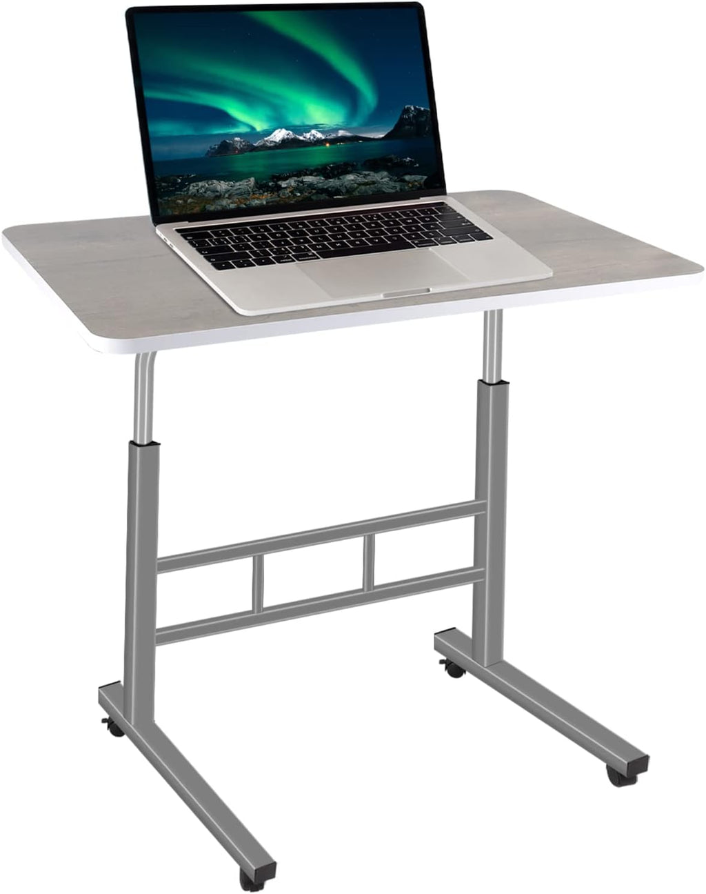 Height Adjustable Rolling Desk Cart with Wheels H302386