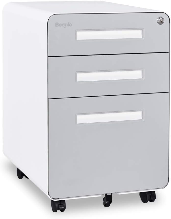 3 Drawer Rolling File Cabinet with Lock M947