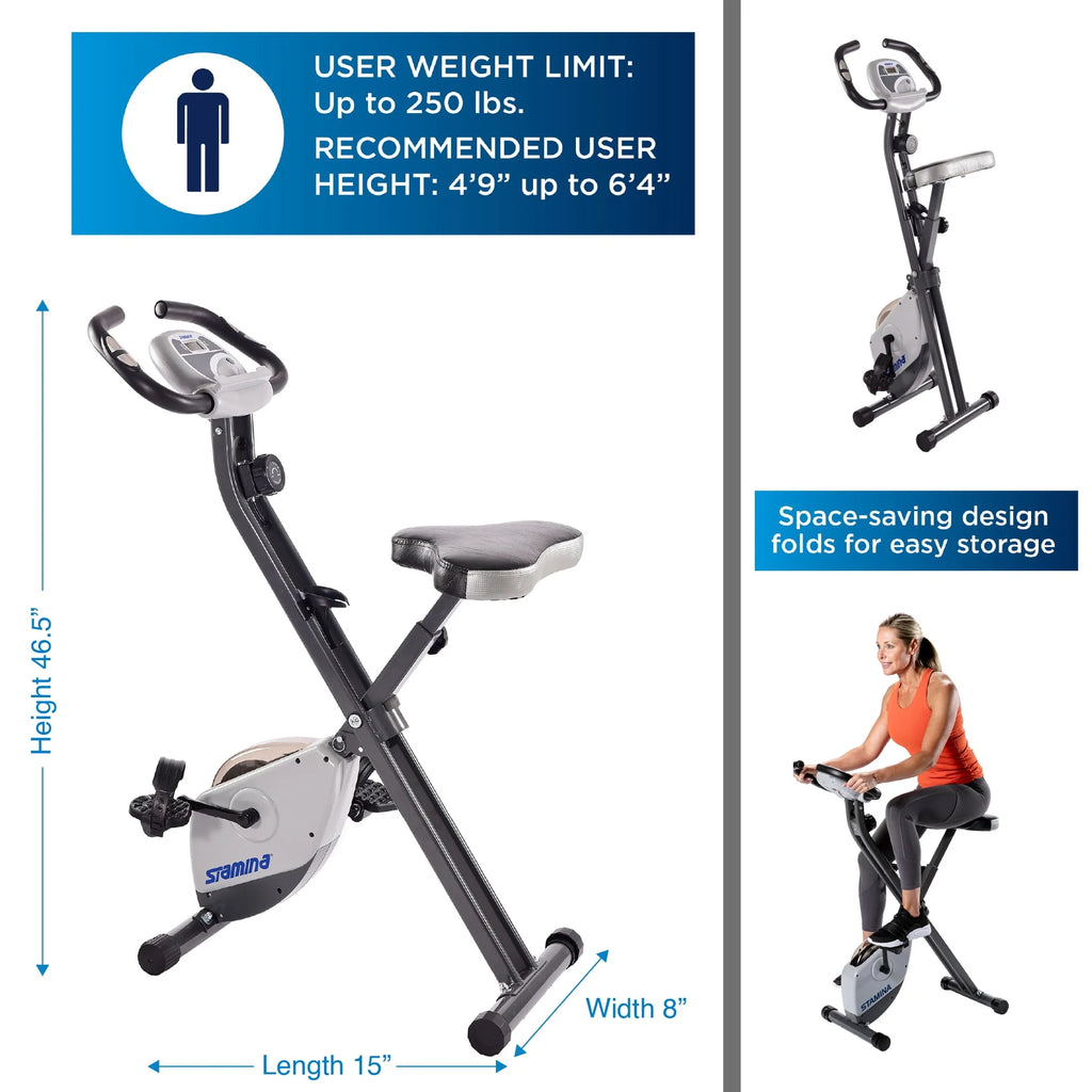 Folding Upright Exercise Bike with Padded Seat W1233