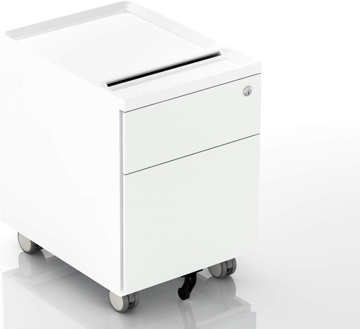2-Drawer Mobile Filing Cabinet with Lock and Casters B62542