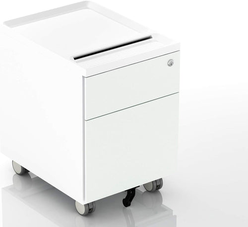 2-Drawer Mobile Filing Cabinet with Lock and Casters B62542
