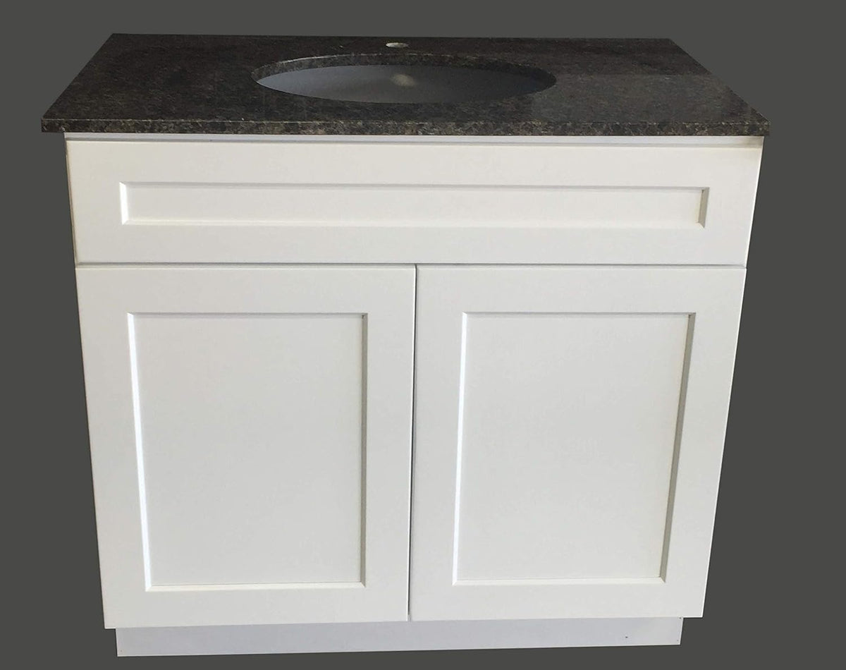 White Shaker Single-sink Bathroom Vanity Base Cabinet X361