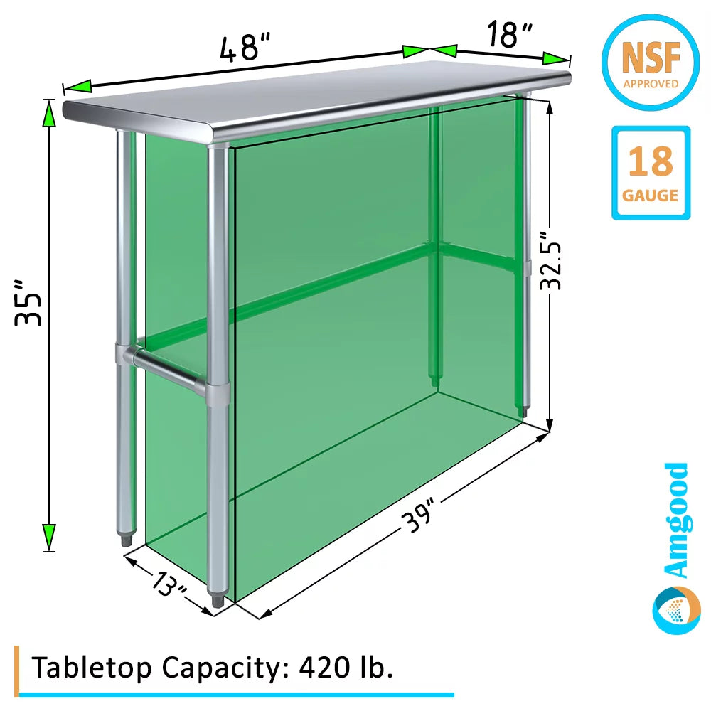 18" x 48" Stainless Steel Work Table P3550