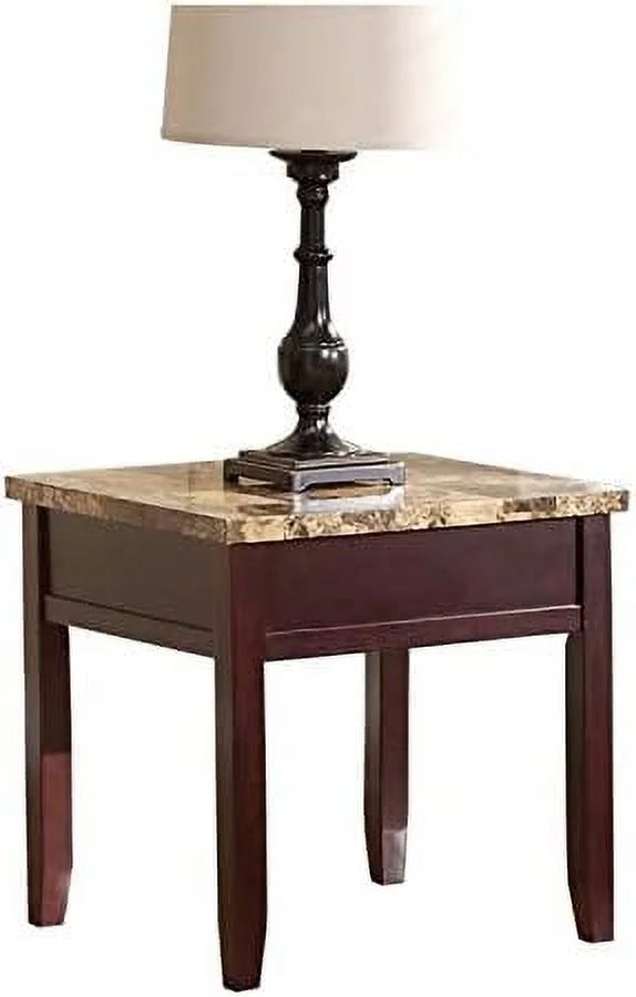 Faux Marble Top End Table P705031