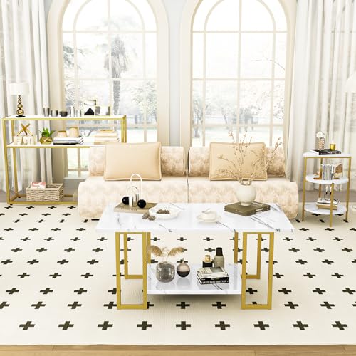 Faux Marble 3 Piece Coffee Table Set S92231