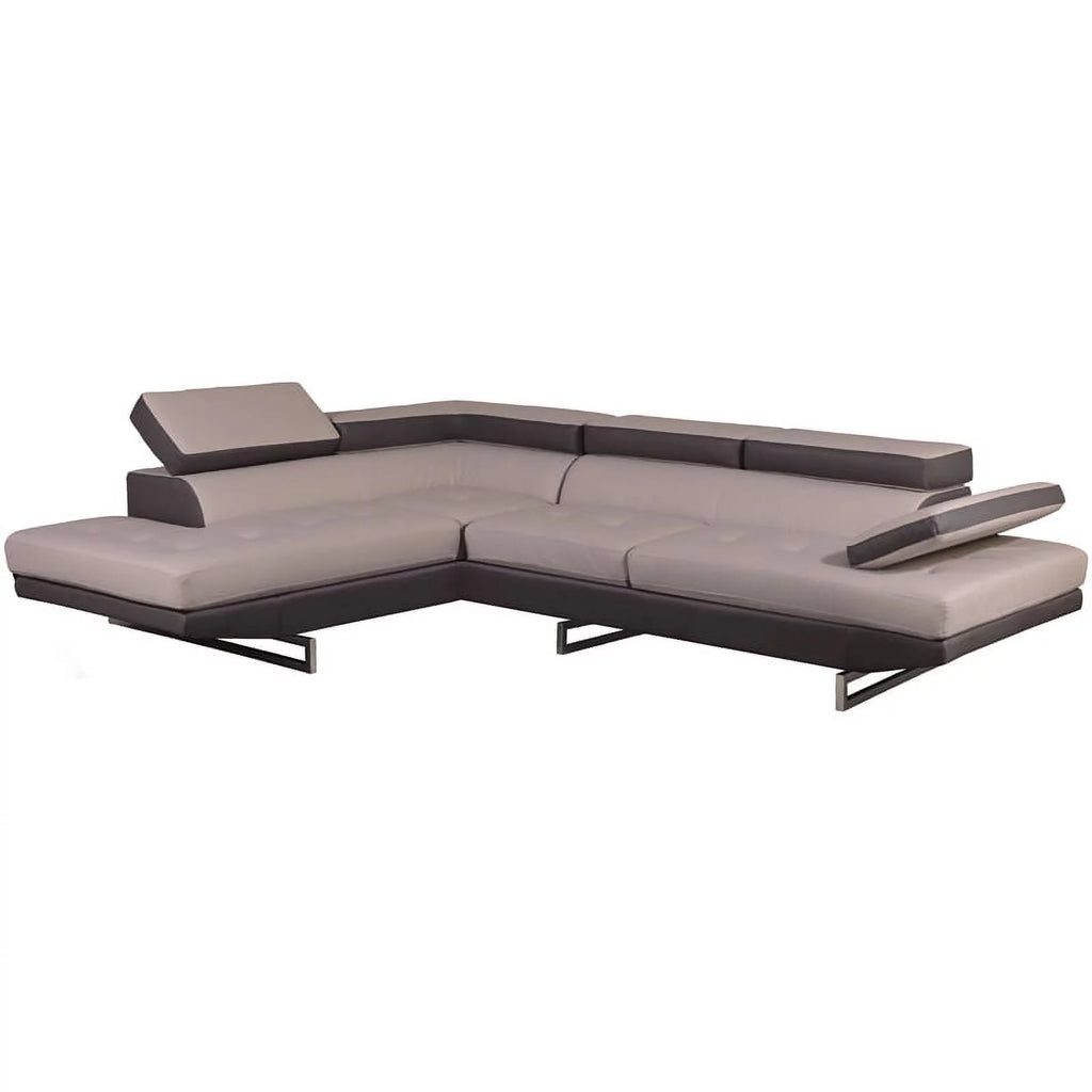 Faux Leather Left Arm Facing Sectional T46948