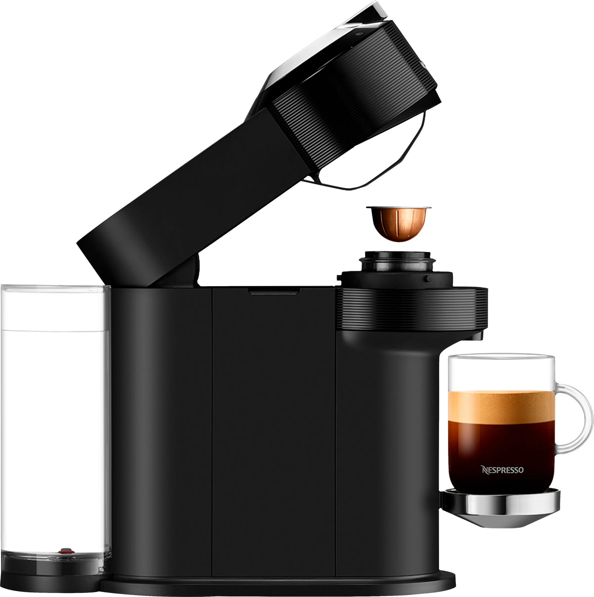 Classic Black Coffee Machine with Milk Frother H622987
