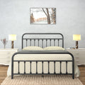 Vintage Queen Metal Bed Frame with Headboard and Footboard N121989