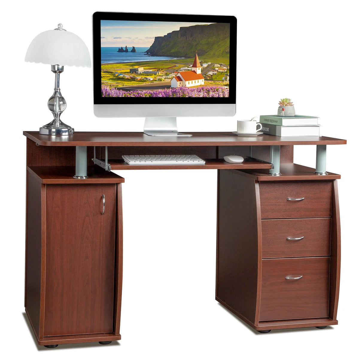 Computer Desk with Drawers Wood W13175