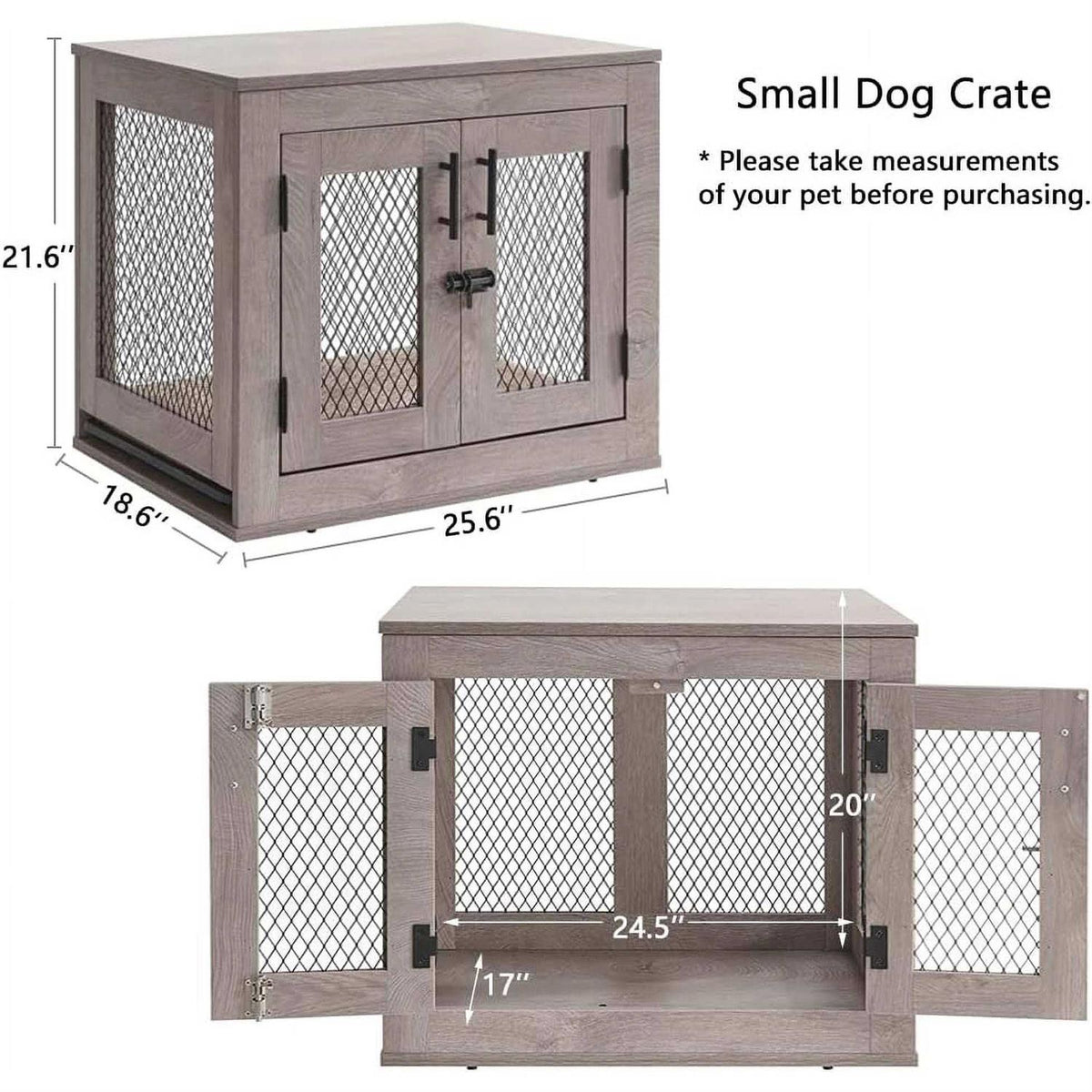 Dog Crate with Cushion and Tray Q791