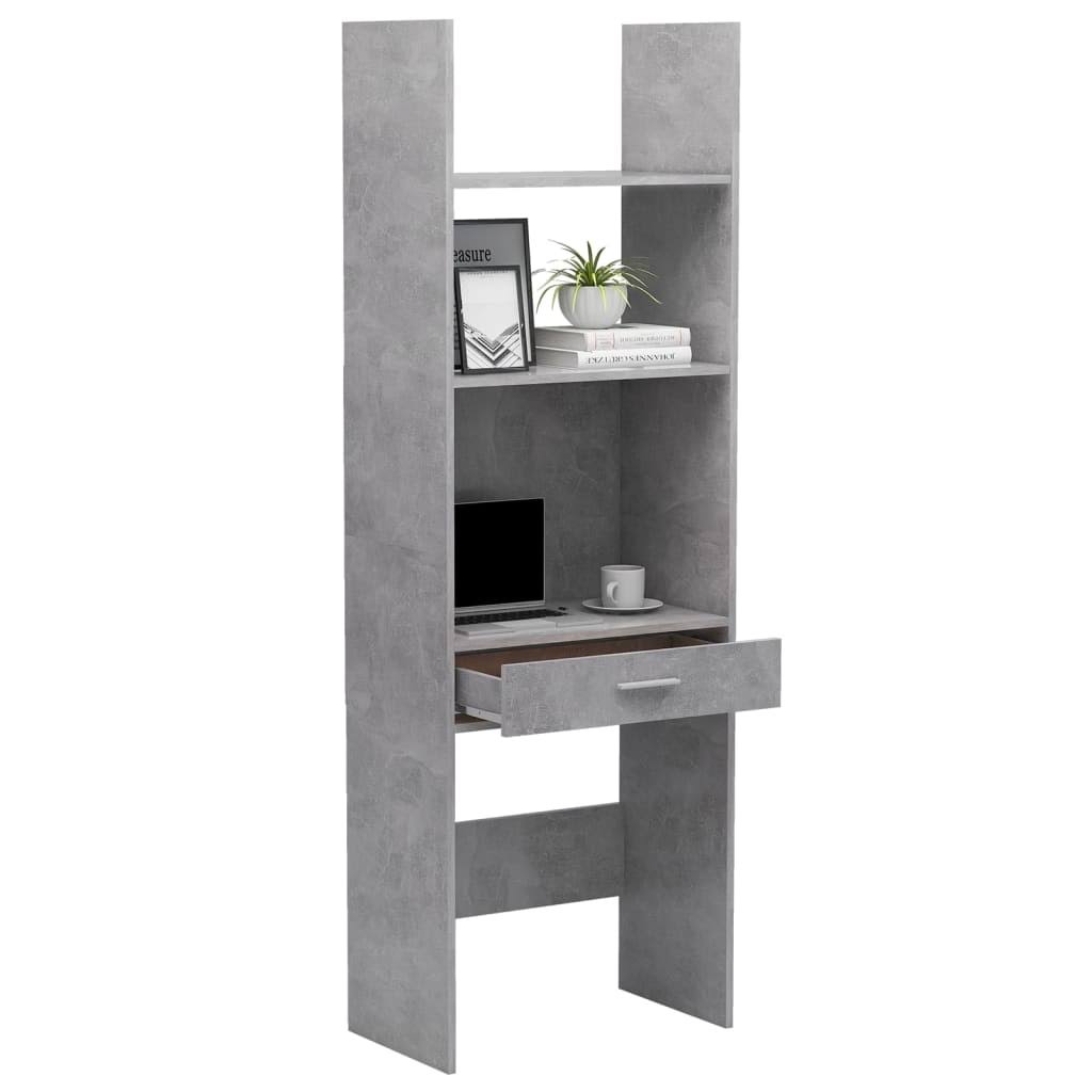Concrete Gray Chipboard Book Cabinet Z7806