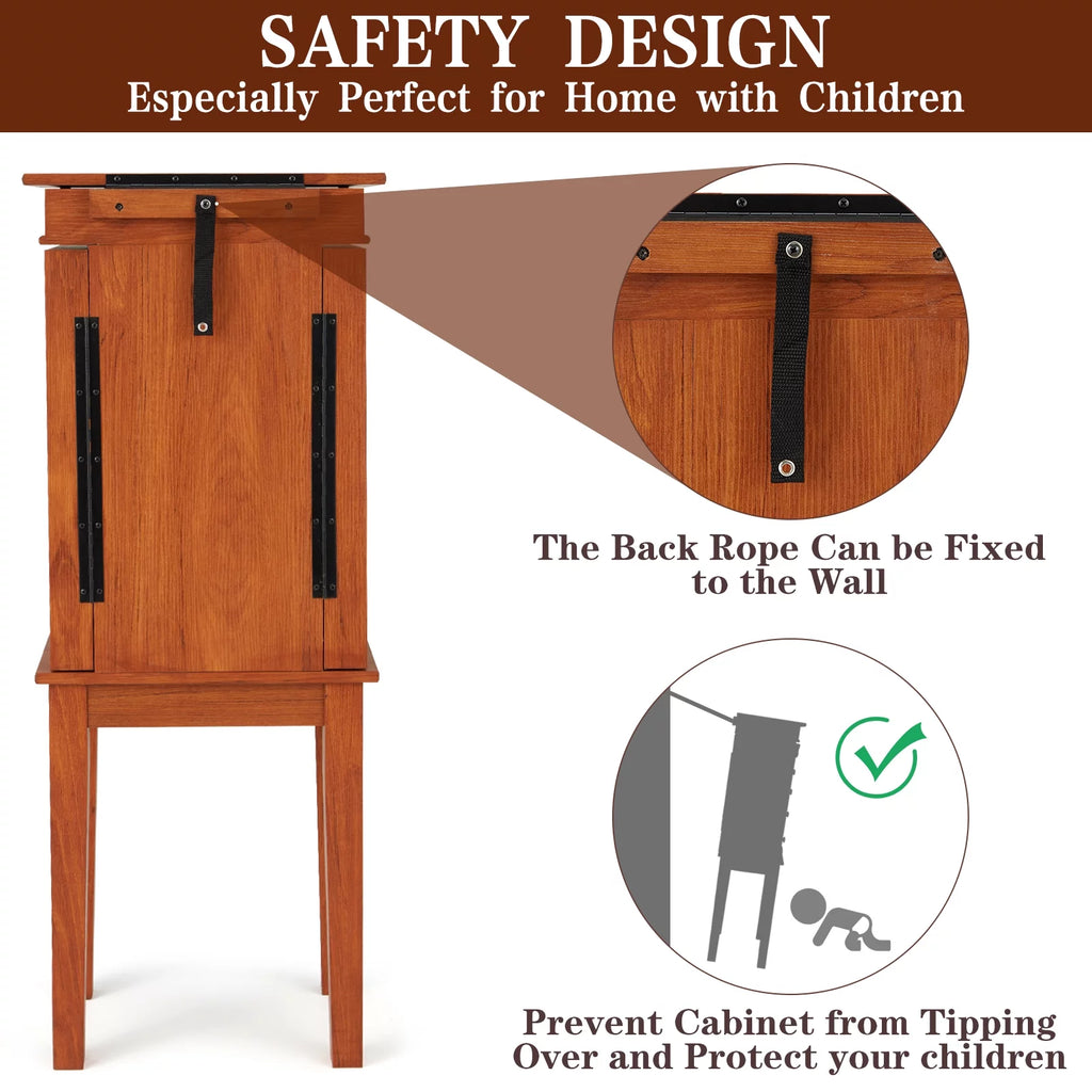 Jewelry Cabinet Armoire & Storage Organizer 5 Drawers N59916