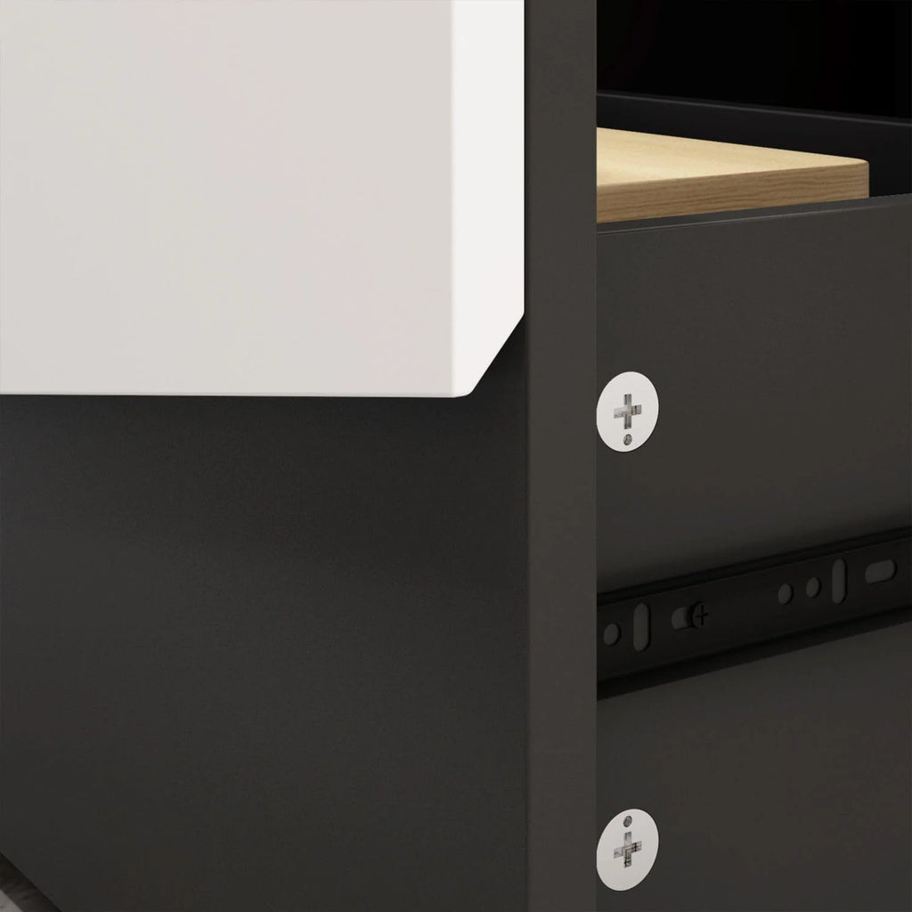 White and Black 4 Drawer Wood Coffee Table I4178