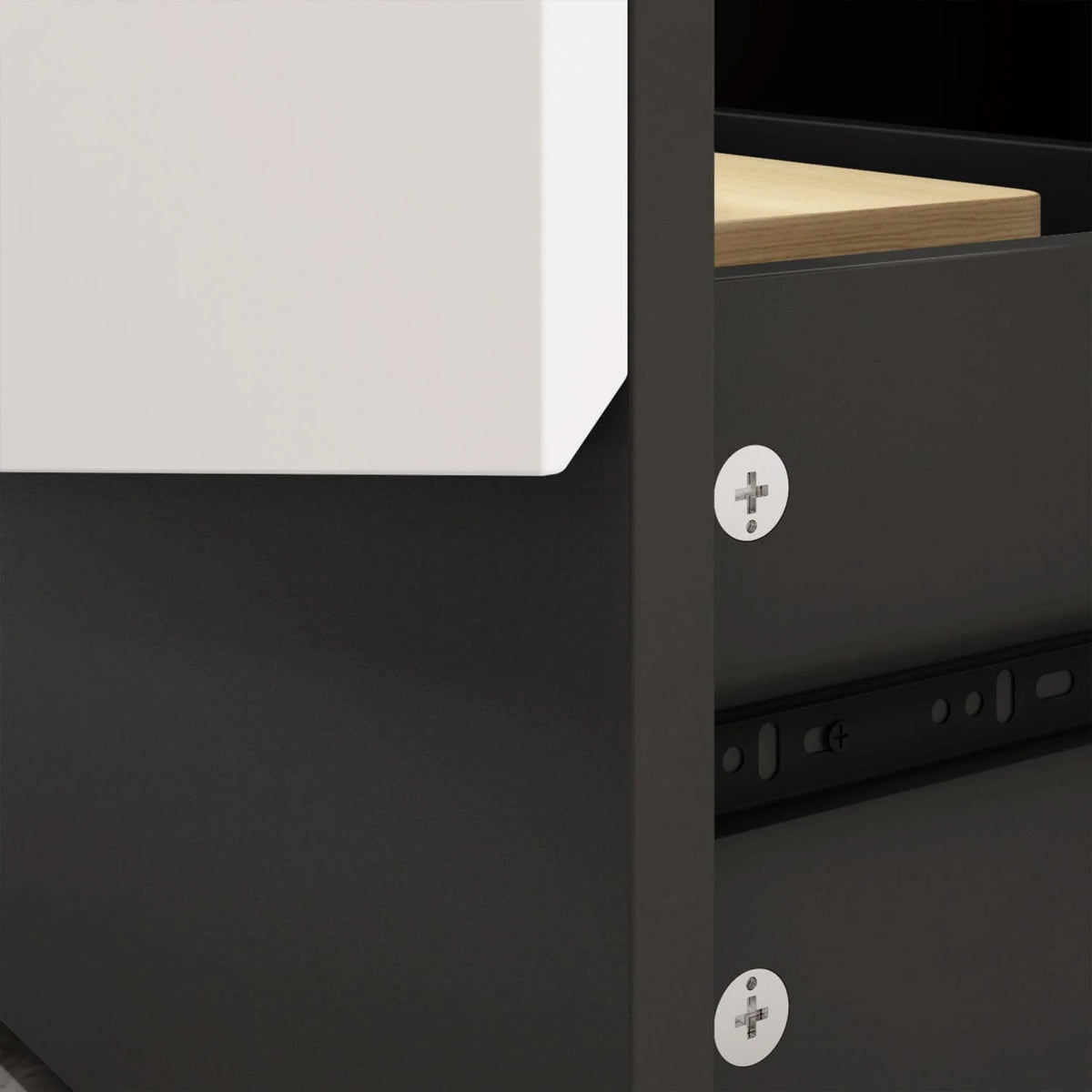 White and Black 4 Drawer Wood Coffee Table I4178