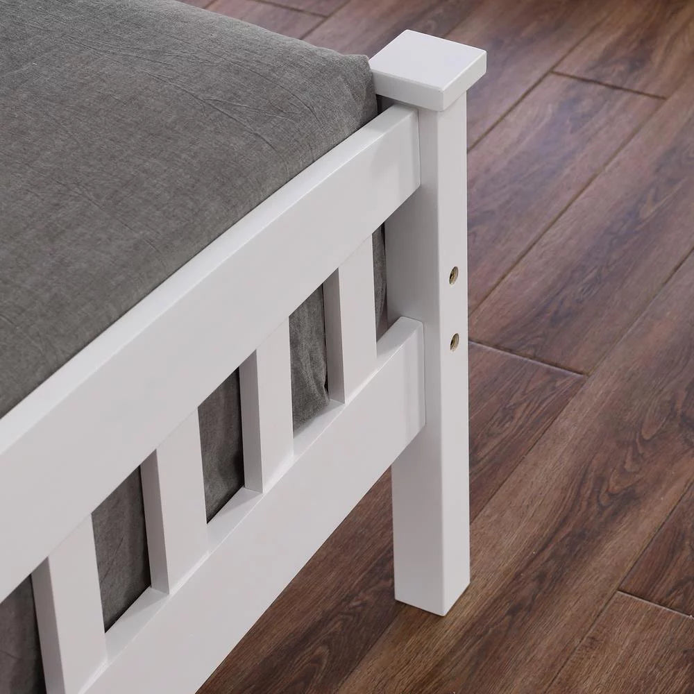 Full Solid Pine Wood Bed Frame with Wood Slats H68210