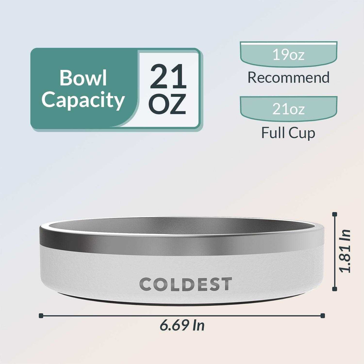 Stainless Steel Non Slip Insulated Dog Bowl W610