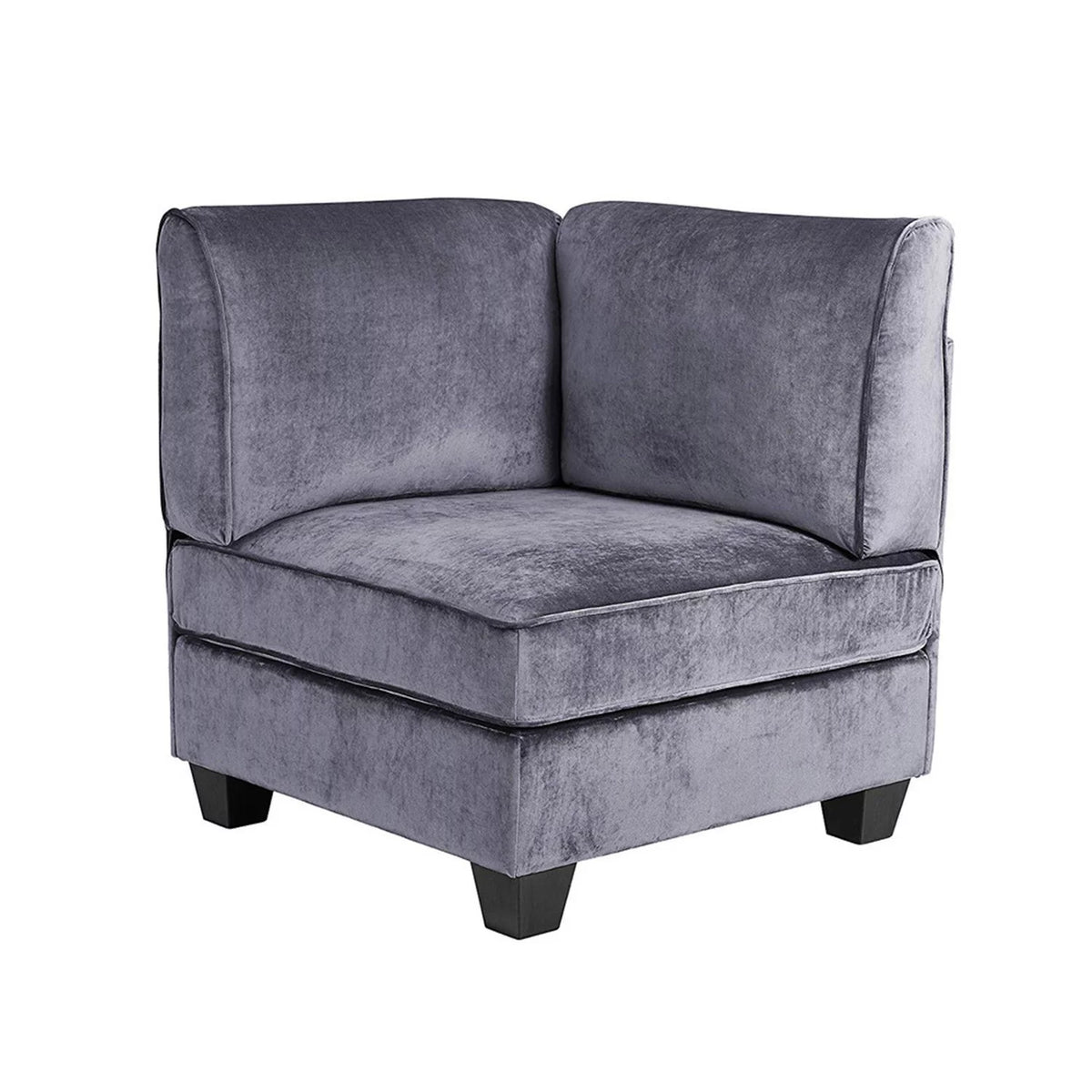 Gray Velvet 6Pc Modular Sectional Sofa U126