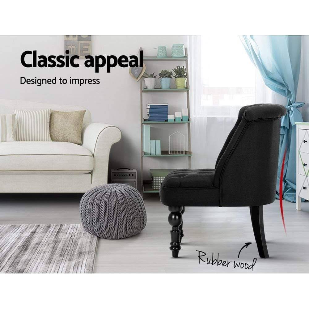 Black Fabric Accent Chair B8001