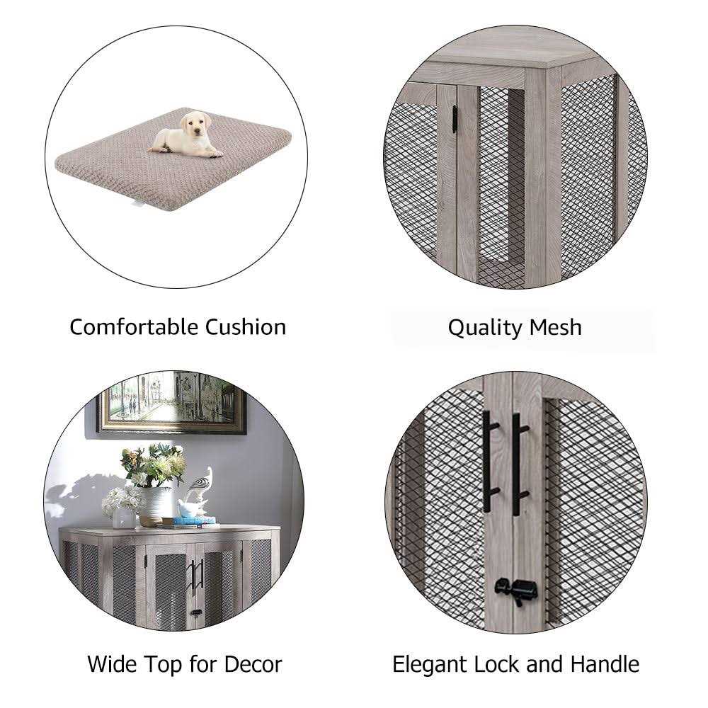 Dog Crate with Cushion and Tray Q791