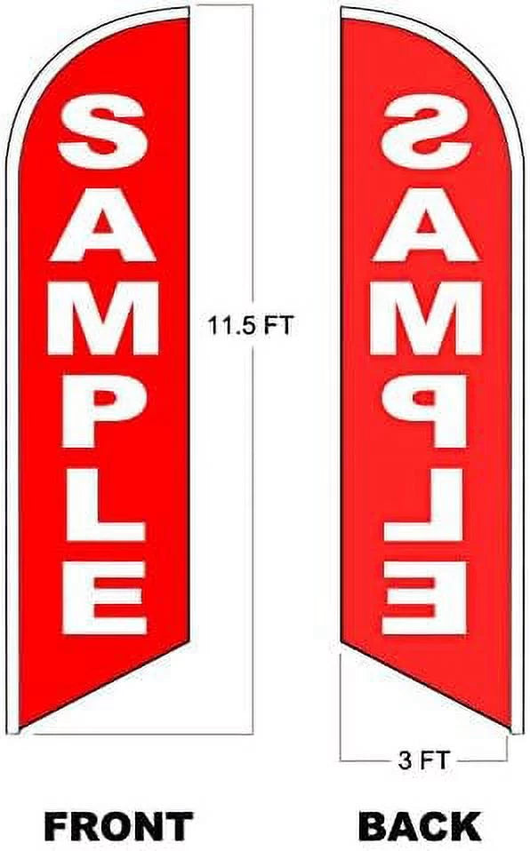 Windless Swooper Flag Feather Banner Sign 3X11.5 Ft Tall C405547
