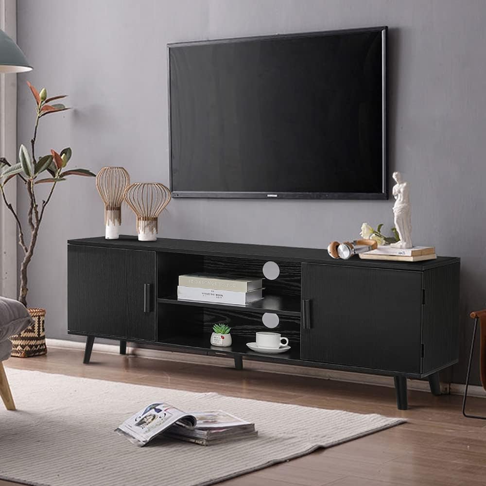 Mid-Century Modern TV Stand with 2 Storage Cabinet M55650