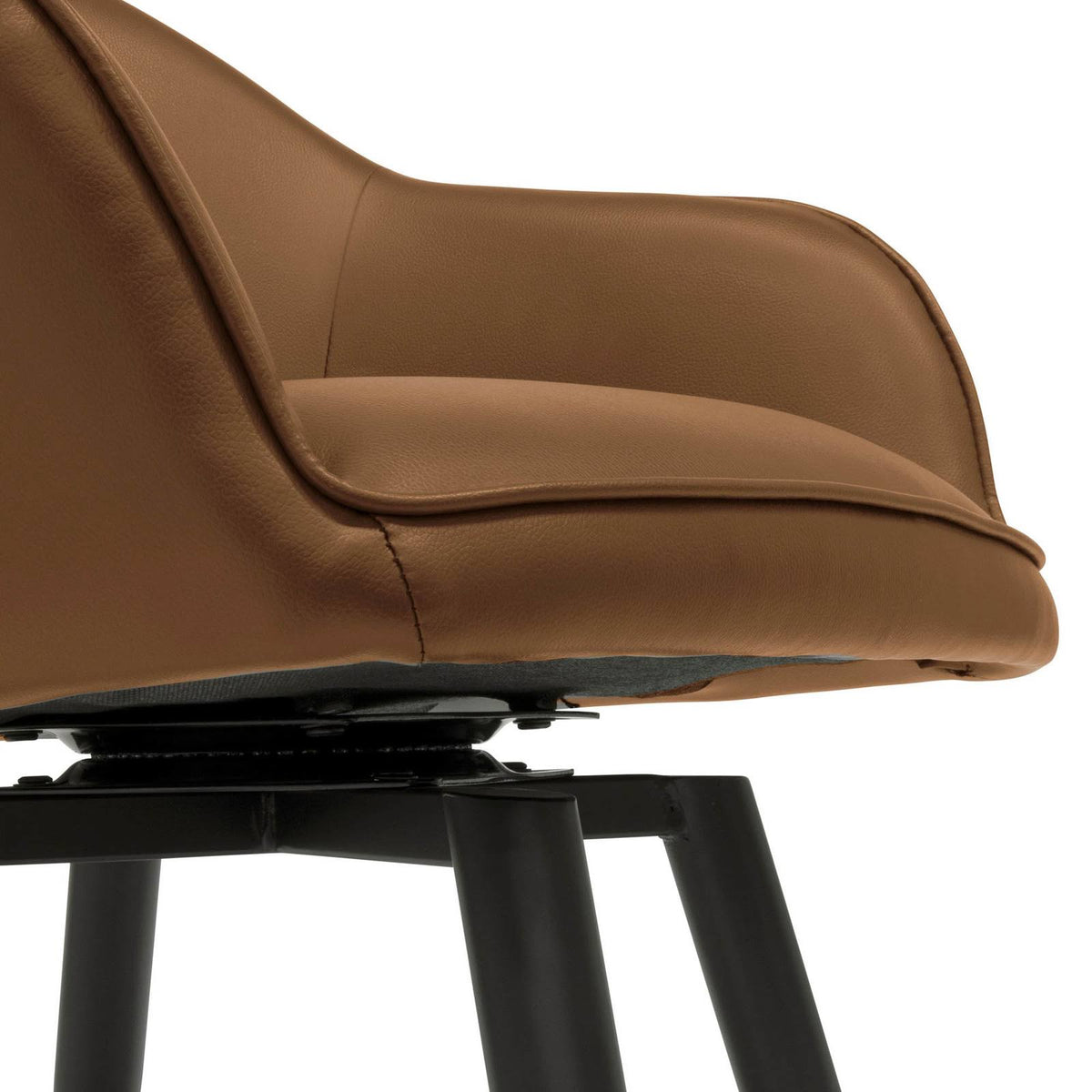 Caramel Brown Faux Leather Accent Chair with Arms D727655