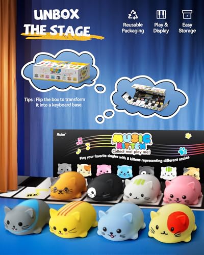 Musical Cats Piano Keyboards with Meow Tone, 8Pcs F790