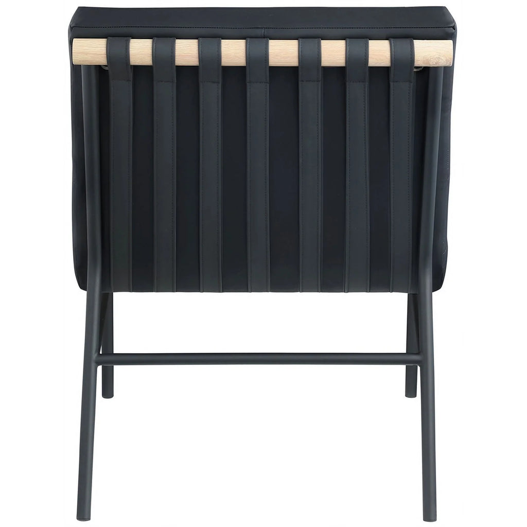 Black Vegan Leather Accent Chair S652