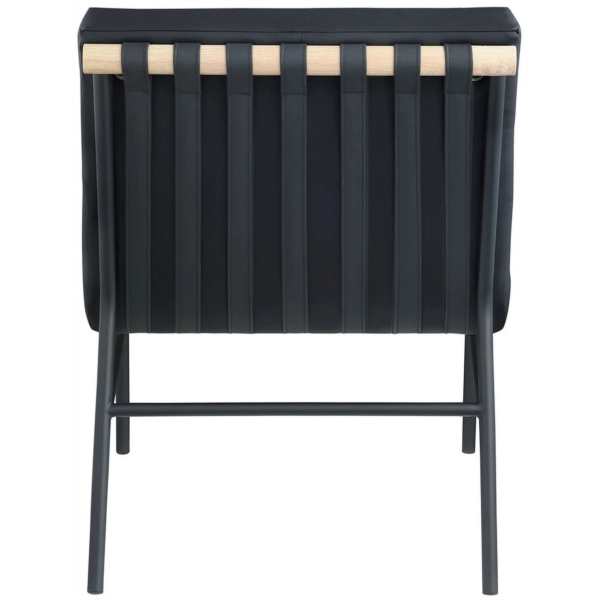 Black Vegan Leather Accent Chair S652