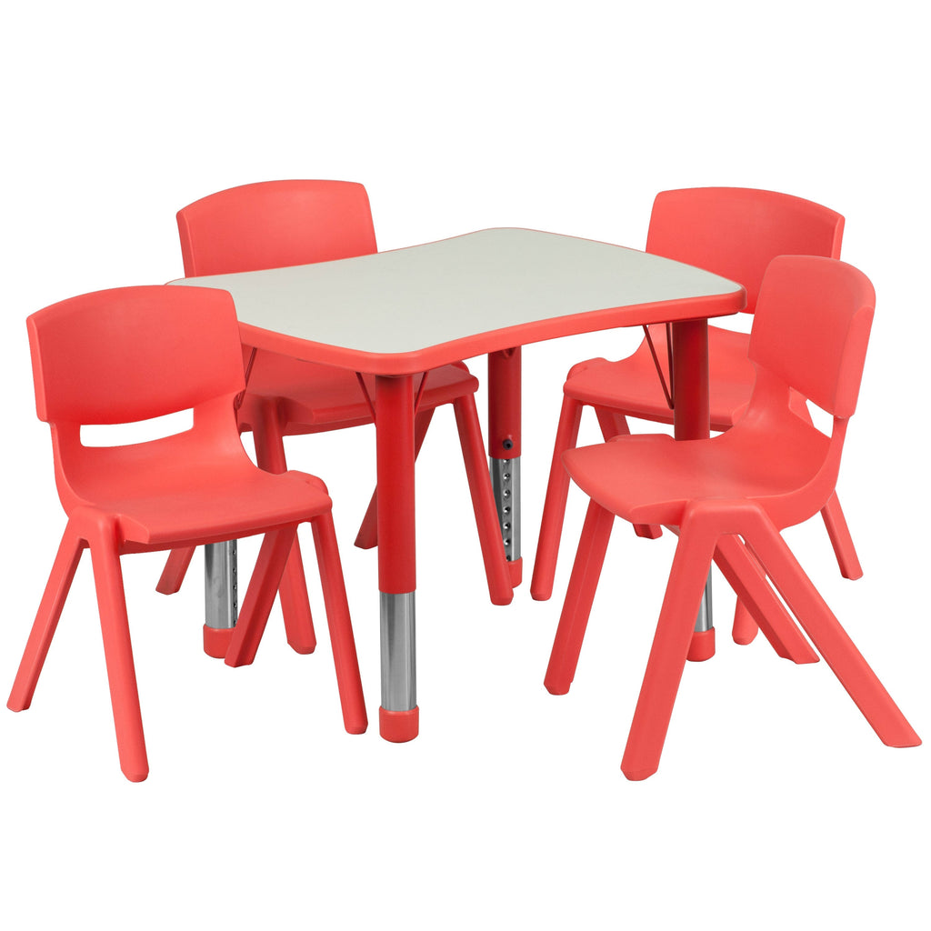 Blue Height-Adjustable Plastic Activity Table Set E556