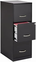 Metal 3 Drawer Letter File Cabinet in Black G610867