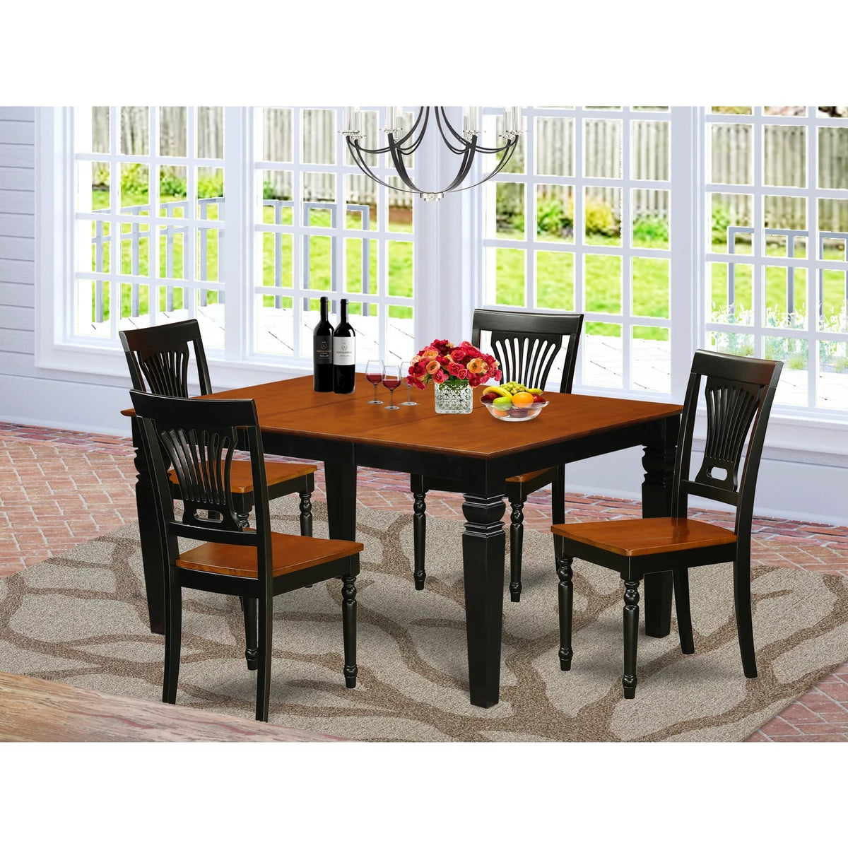 5-piece Wood Table and Dining Chair Set G895