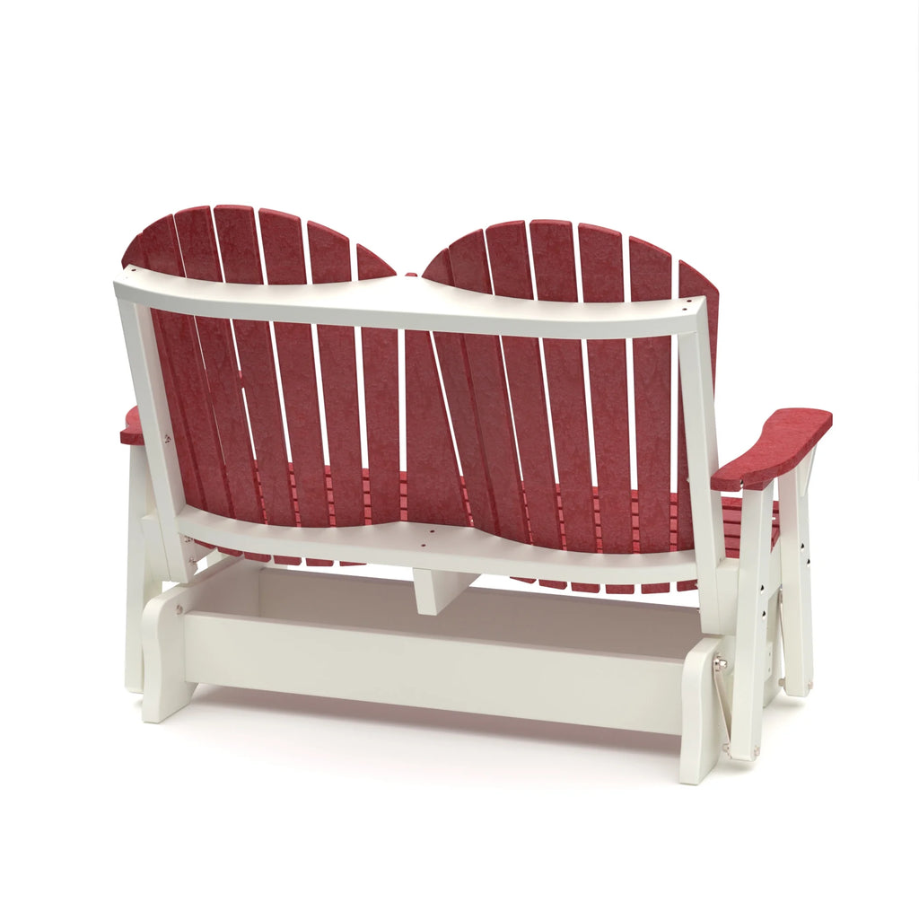 Cherrywood and White Weather Resistant Poly Outdoor Glider Y225122