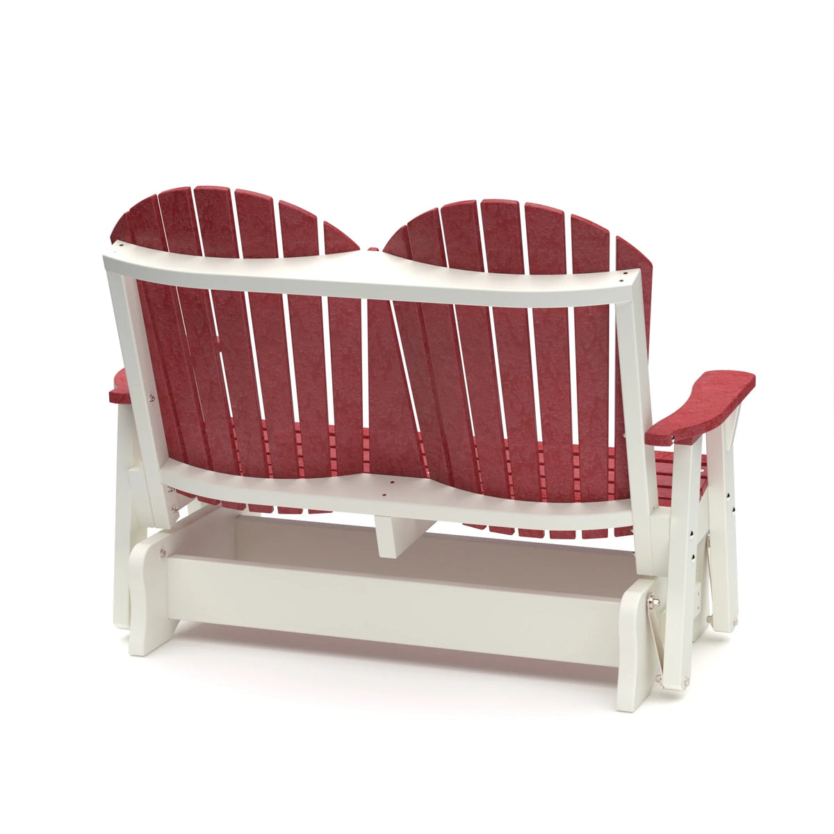 Cherrywood and White Weather Resistant Poly Outdoor Glider Y225122