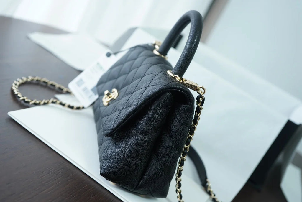 Black Top Handle Flap Bag X6931
