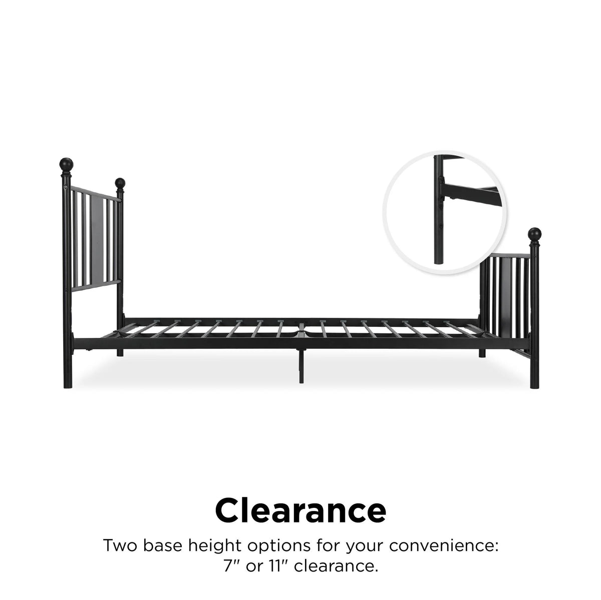 Queen Black Metal Platform Bed U64614