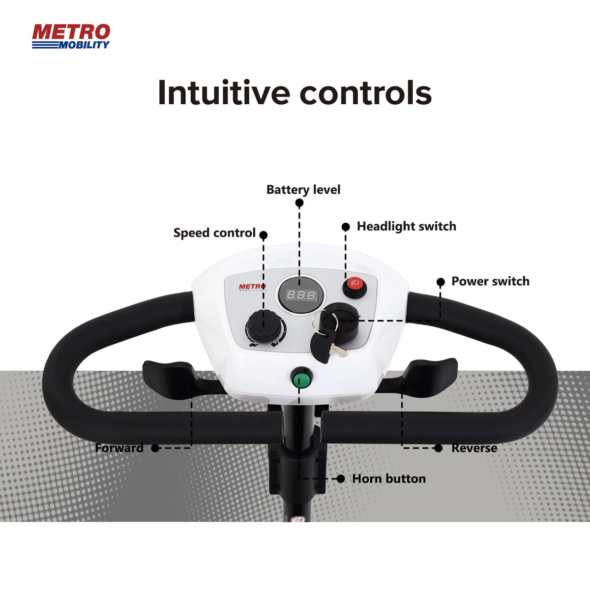 300W Motor Compact Mobility Scooter with Headlights Q285