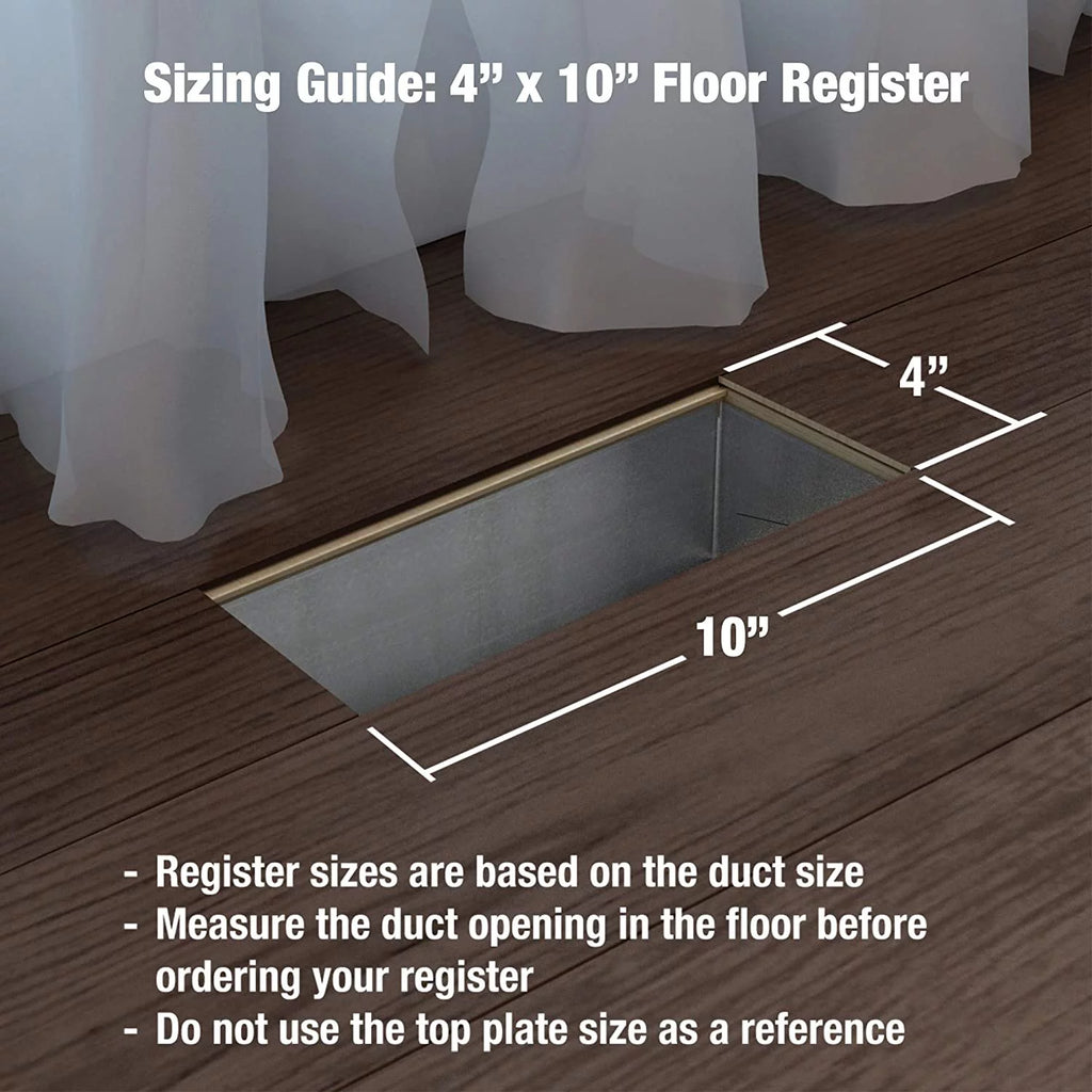 Black Iron 4x10 Inch Floor Register, 5 Count C110