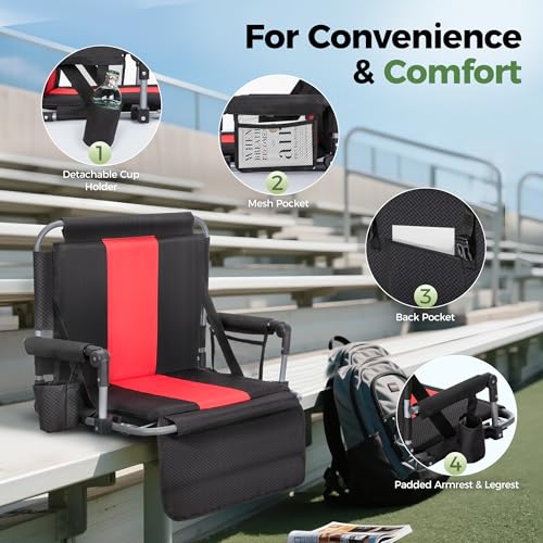 Portable Folding Stadium Chair with Armrest P737995