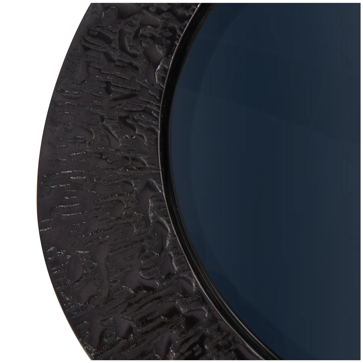 30" x 18" Black Aluminum Oval Coffee Table with Glass Top Z4357