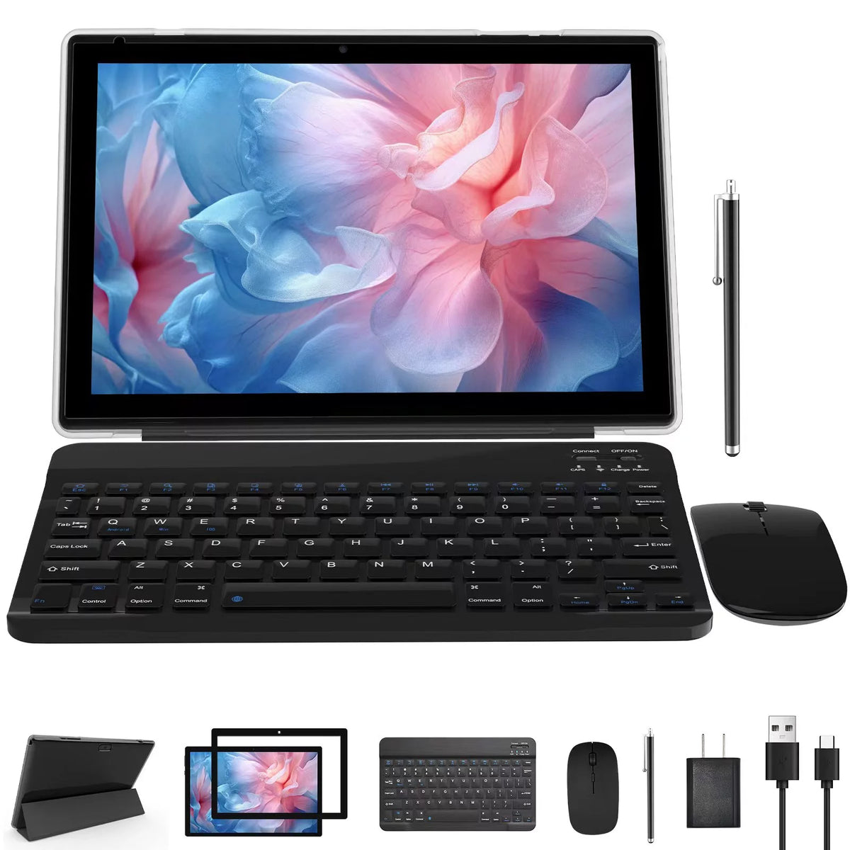10 Inch Android Tablet with Keyboard 64GB ROM 4GB RAM B561