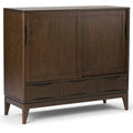 Solid Wood 48"W Medium Storage Cabinet in Walnut Brown G435