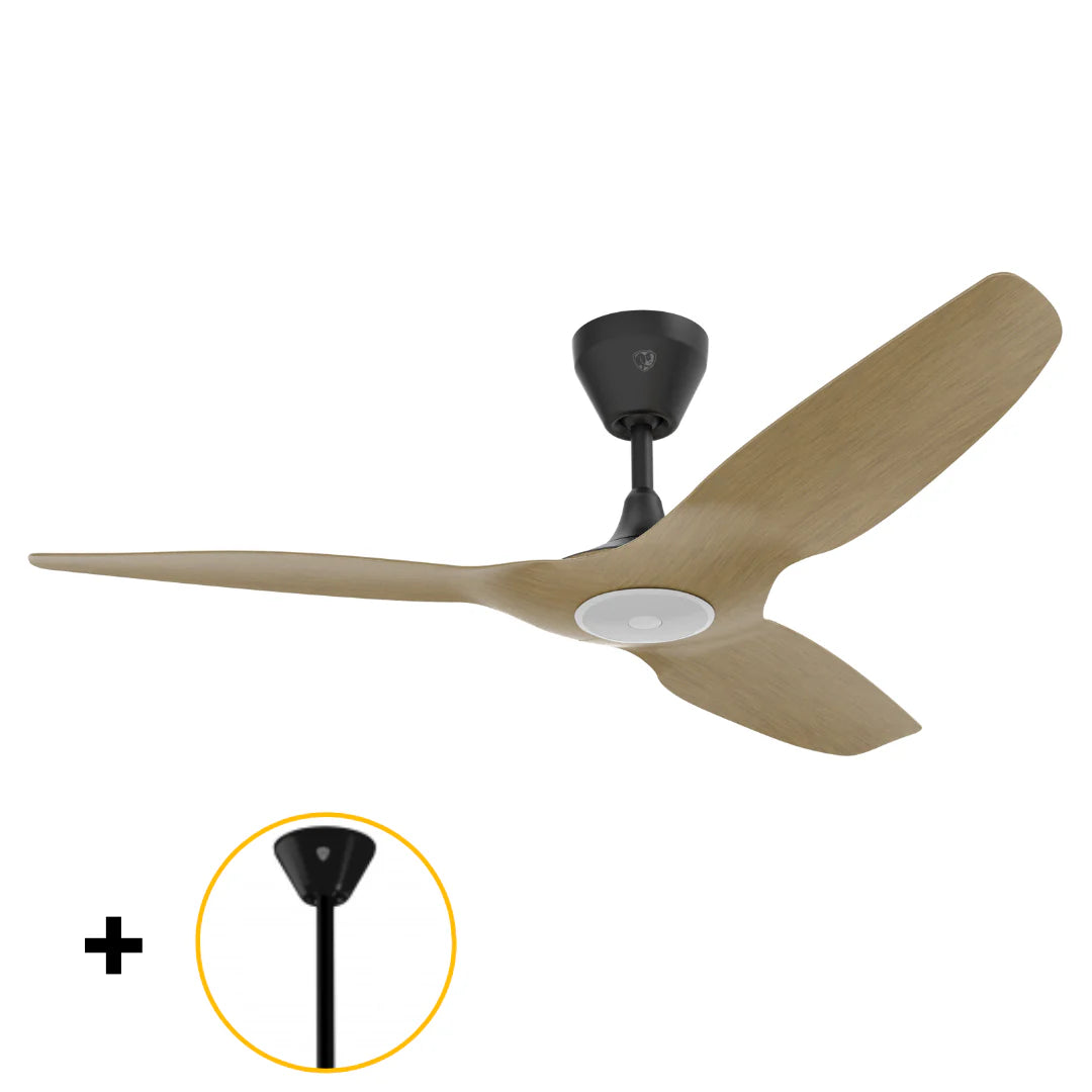 52 Ceiling Fan with Bamboo Blades, Black Finish and Downrod B9790