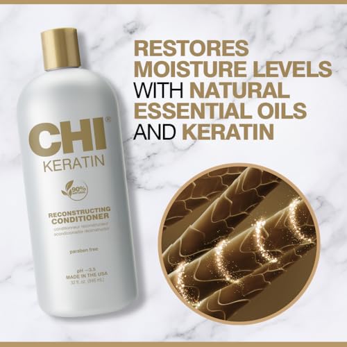 Keratin Shampoo & Conditioner Set, Sulfate & Paraben-Free, 2 Bottles, 32 Oz H97385