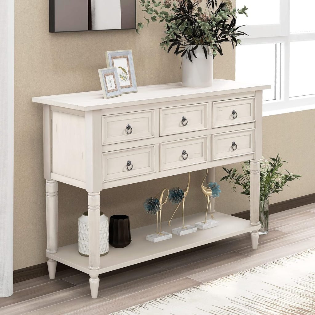 Navy Blue 6 Drawer Sideboard Console Table A79712